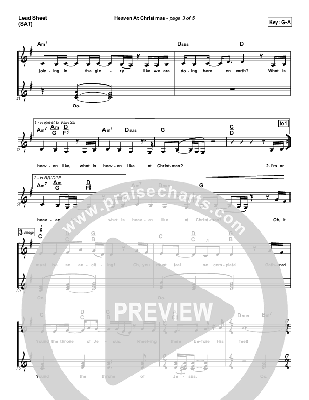 What Is Heaven Like At Christmas (Heaven At Christmas) Lead Sheet (SAT) ()