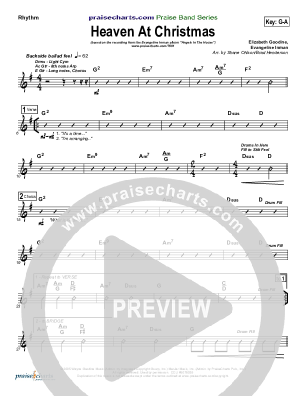 What Is Heaven Like At Christmas (Heaven At Christmas) Rhythm Chart ()