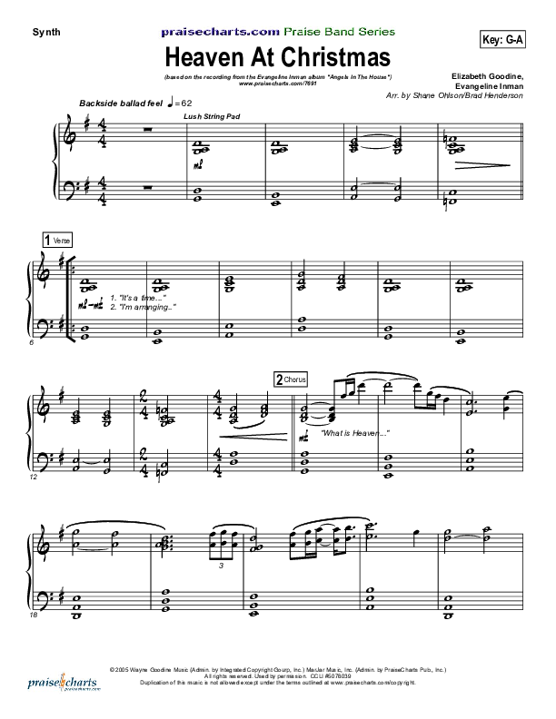 What Is Heaven Like At Christmas (Heaven At Christmas) Synth Strings ()