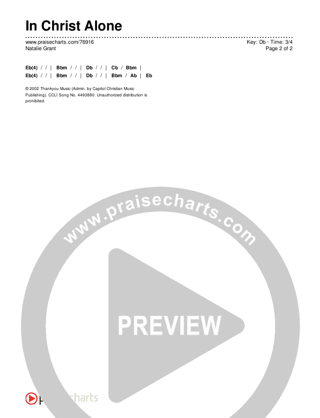 In Christ Alone Chords & Lyrics (Natalie Grant)