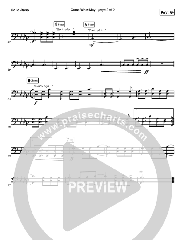 Come What May Cello/Bass (We Are Messengers)