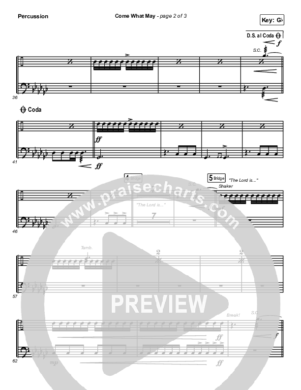 Come What May Percussion (We Are Messengers)