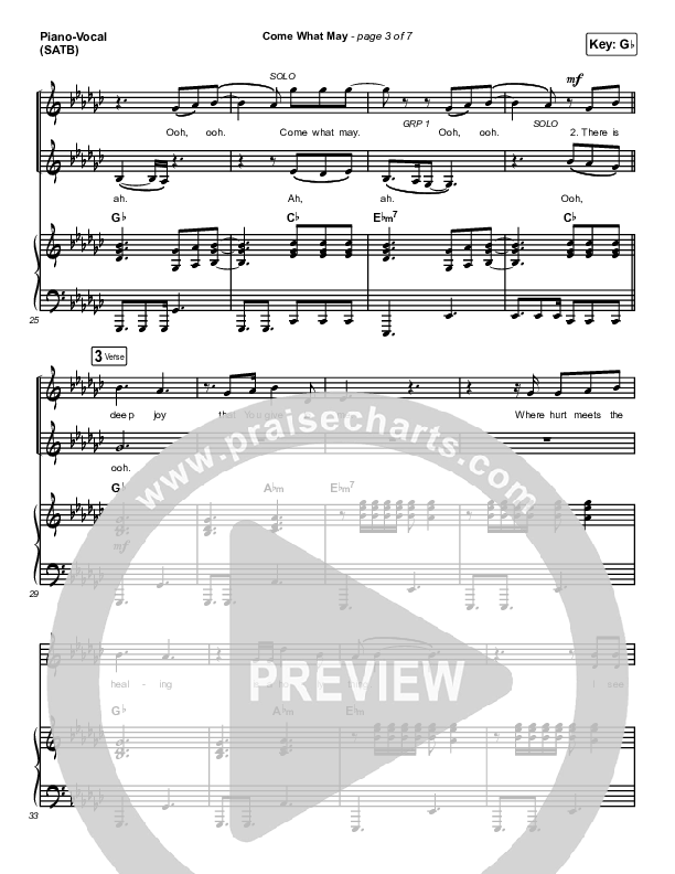 Come What May Piano/Vocal (SATB) (We Are Messengers)