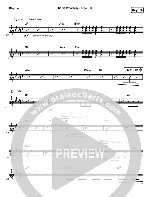 Come What May Rhythm Chart (We Are Messengers)