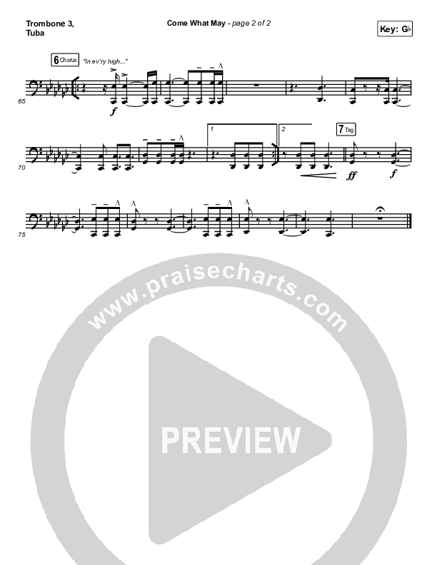 Come What May Trombone 3/Tuba (We Are Messengers)