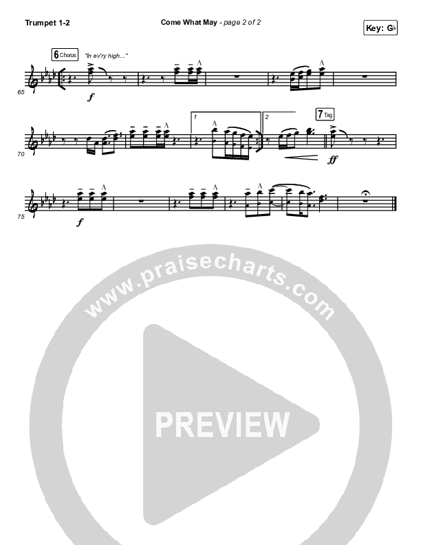 Come What May Trumpet 1,2 (We Are Messengers)