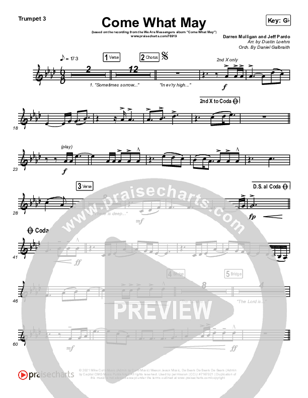 Come What May Trumpet 3 (We Are Messengers)