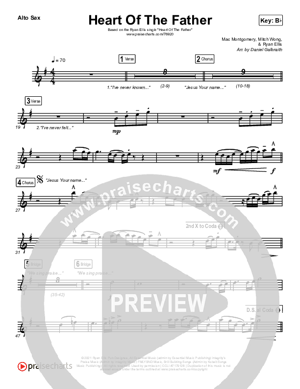 Heart Of The Father Alto Sax (Ryan Ellis)