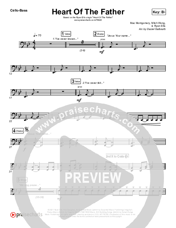 Heart Of The Father Cello/Bass (Ryan Ellis)