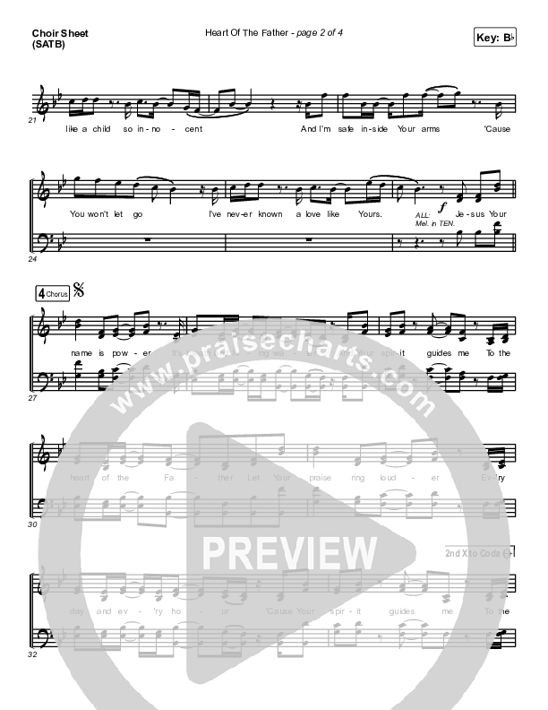 Heart Of The Father Choir Sheet (SATB) (Print Only) (Ryan Ellis)