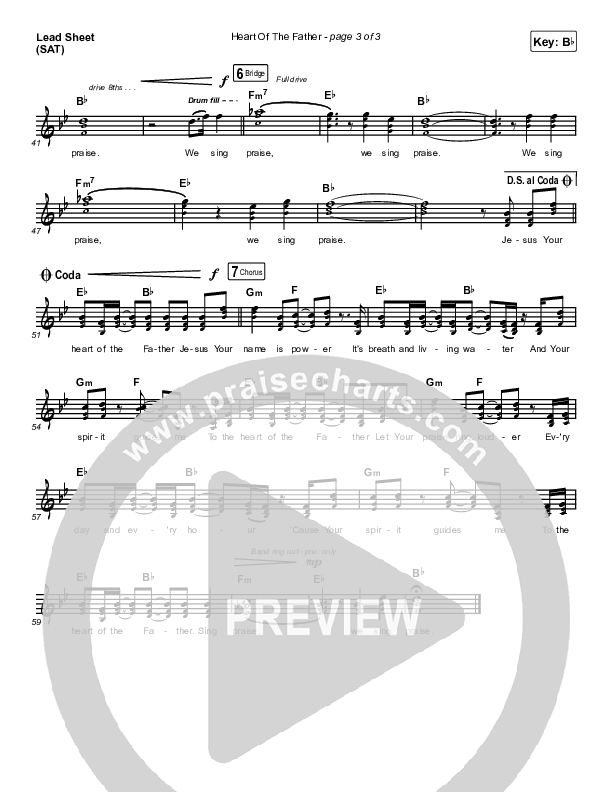 Heart Of The Father Lead Sheet (Print Only) (Ryan Ellis)