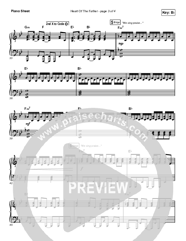 Heart Of The Father Piano Sheet (Print Only) (Ryan Ellis)