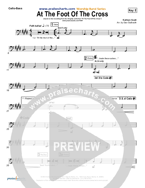 At The Foot Of The Cross Cello/Bass (Kathryn Scott)