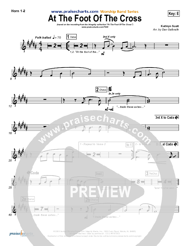 At The Foot Of The Cross Brass Pack (Kathryn Scott)