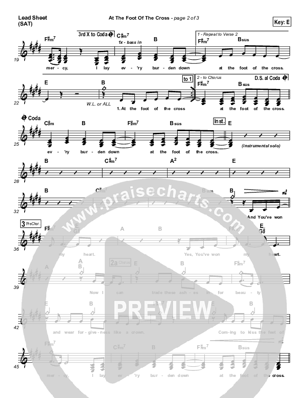 At The Foot Of The Cross Lead Sheet (Kathryn Scott)