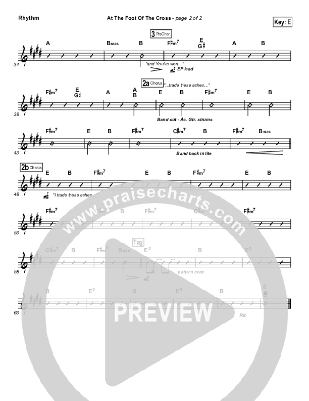 At The Foot Of The Cross Rhythm Chart (Kathryn Scott)