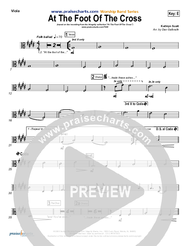 At The Foot Of The Cross Viola (Kathryn Scott)