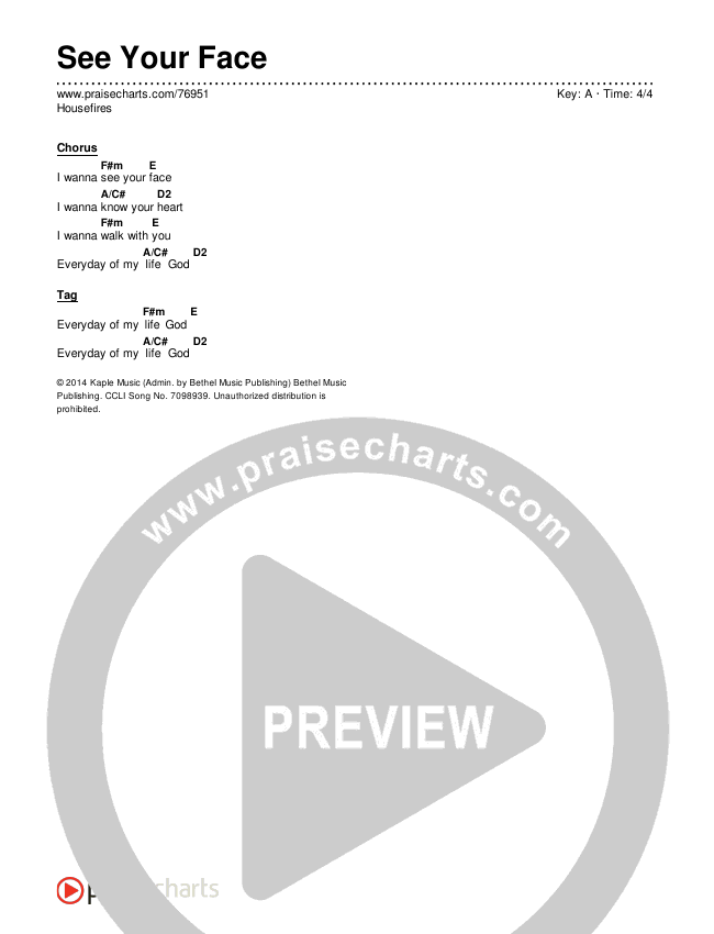 See Your Face Chords & Lyrics (Housefires)