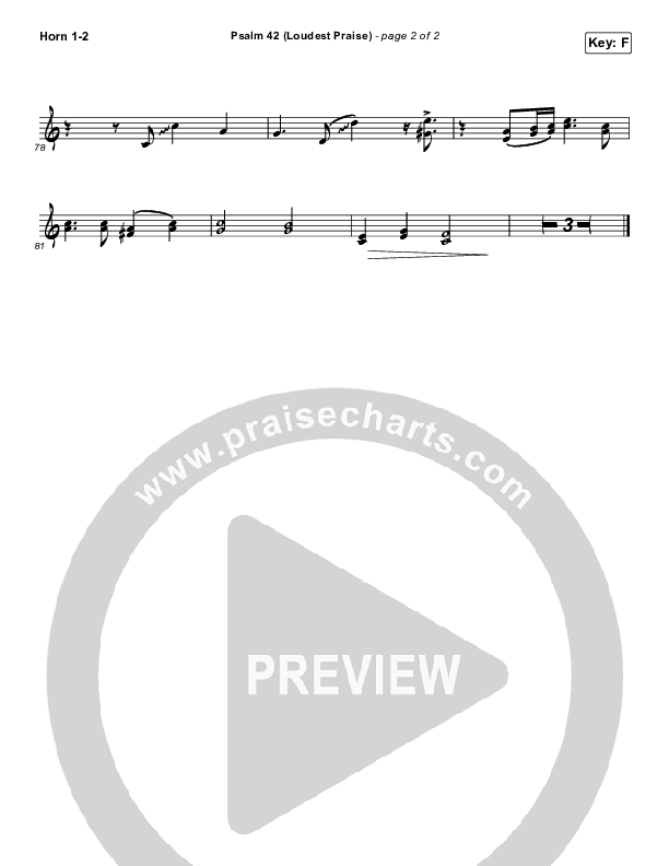 Psalm 42 (Loudest Praise) French Horn 1/2 (The Worship Initiative / Shane & Shane)