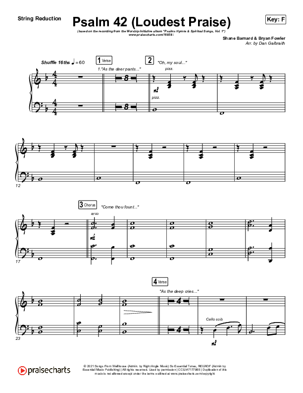 Psalm 42 (Loudest Praise) String Pack (The Worship Initiative / Shane & Shane)