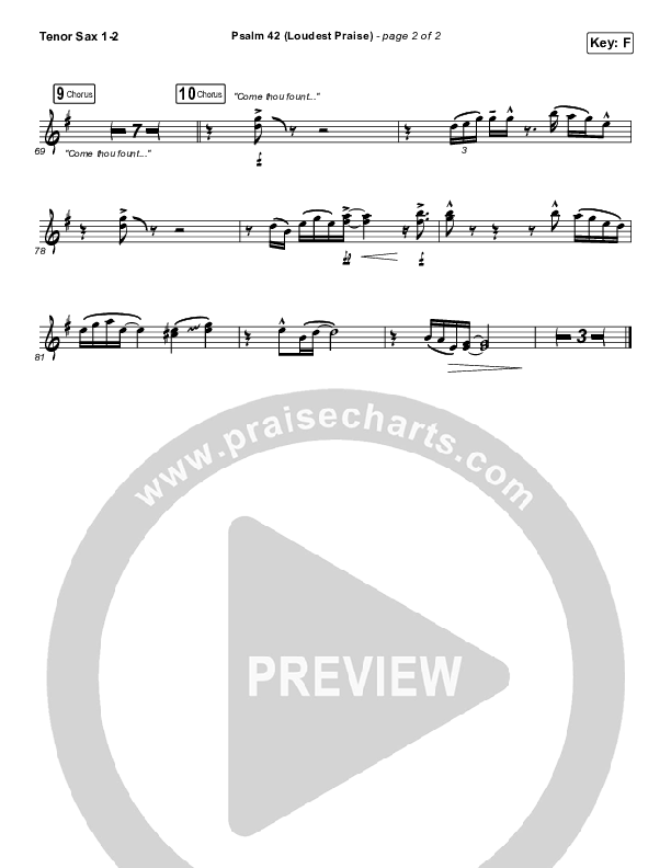 Psalm 42 (Loudest Praise) Tenor Sax 1/2 (The Worship Initiative / Shane & Shane)