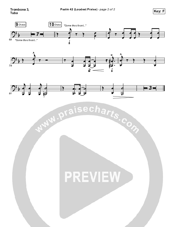 Psalm 42 (Loudest Praise) Trombone 3/Tuba (The Worship Initiative / Shane & Shane)