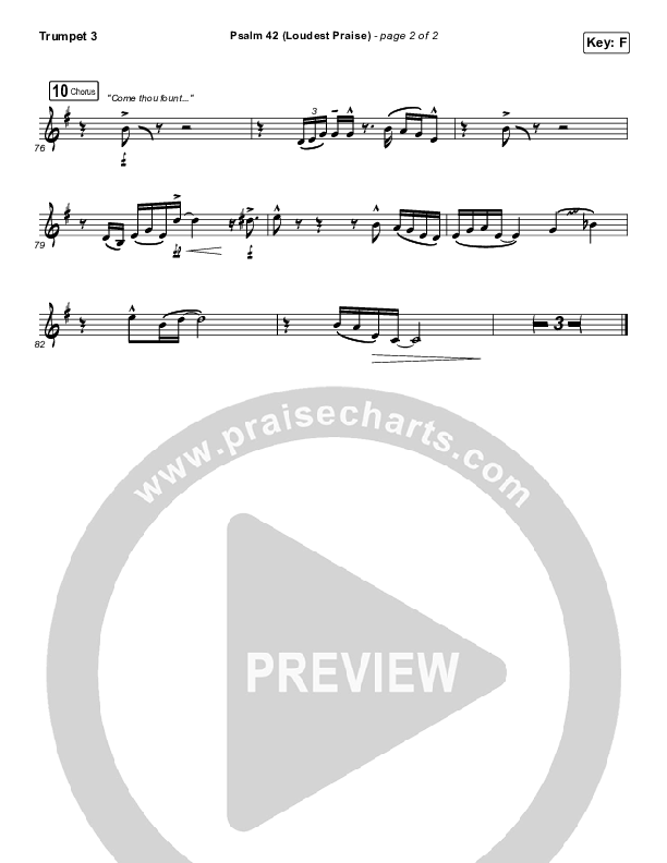 Psalm 42 (Loudest Praise) Trumpet 3 (The Worship Initiative / Shane & Shane)