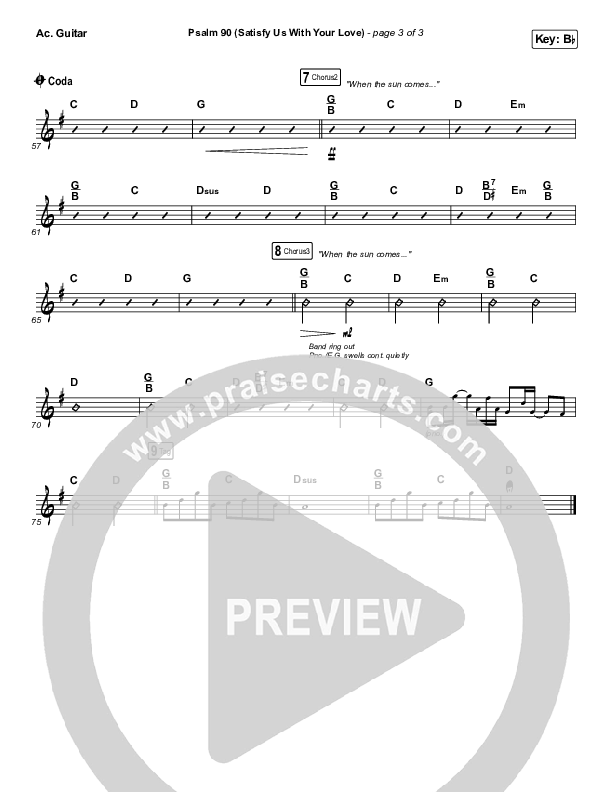 Psalm 90 (Satisfy Us With Your Love) Acoustic Guitar (The Worship Initiative / Shane & Shane)