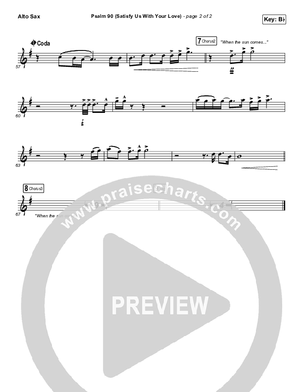 Psalm 90 (Satisfy Us With Your Love) Alto Sax (The Worship Initiative / Shane & Shane)