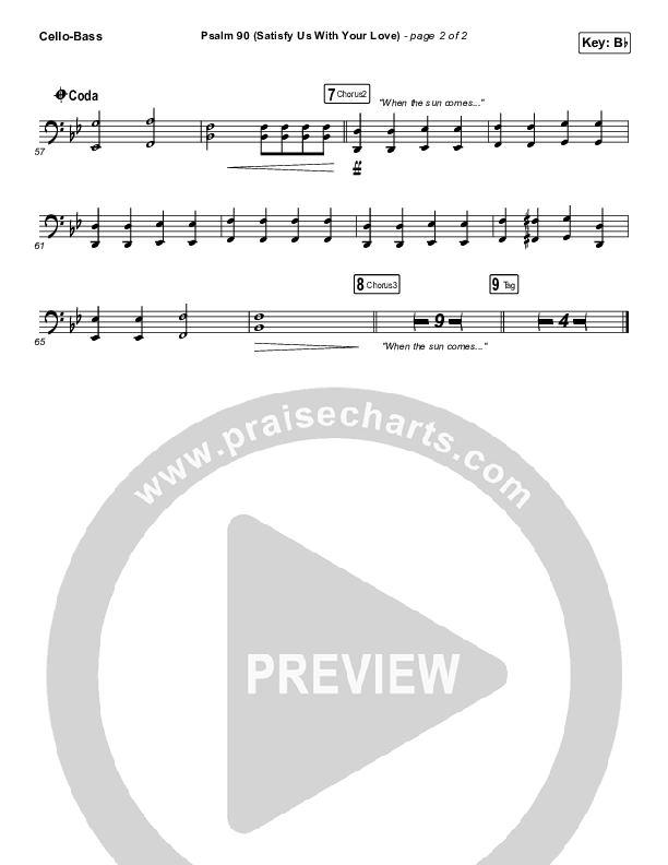 Psalm 90 (Satisfy Us With Your Love) Cello/Bass (The Worship Initiative / Shane & Shane)