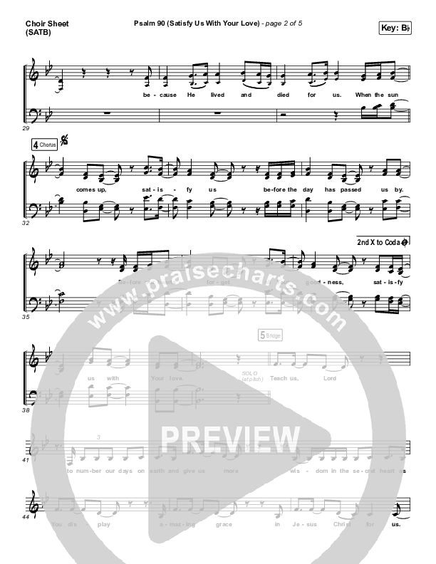 Psalm 90 (Satisfy Us With Your Love) Choir Sheet (SATB) (The Worship Initiative / Shane & Shane)