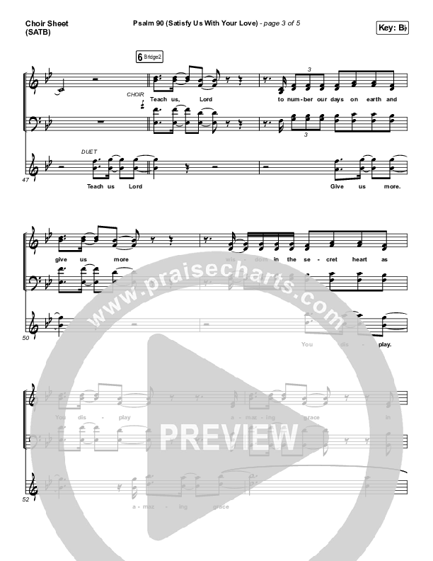 Psalm 90 (Satisfy Us With Your Love) Choir Sheet (SATB) (The Worship Initiative / Shane & Shane)