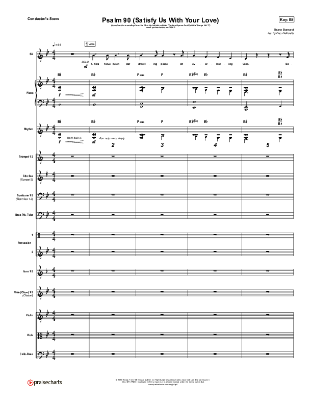 Psalm 90 (Satisfy Us With Your Love) Conductor's Score (The Worship Initiative / Shane & Shane)