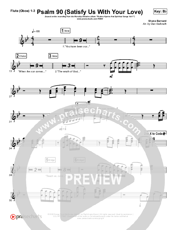 Psalm 90 (Satisfy Us With Your Love) Wind Pack (The Worship Initiative / Shane & Shane)