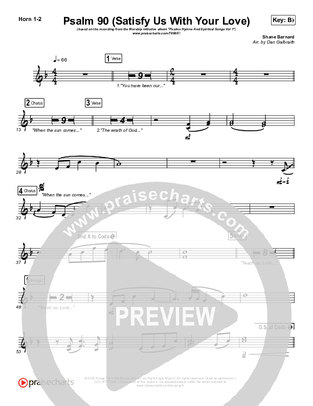 Psalm 90 (Satisfy Us With Your Love) Brass Pack (The Worship Initiative / Shane & Shane)