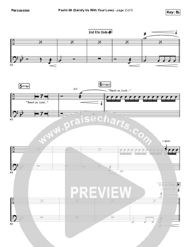 Psalm 90 (Satisfy Us With Your Love) Percussion (The Worship Initiative / Shane & Shane)