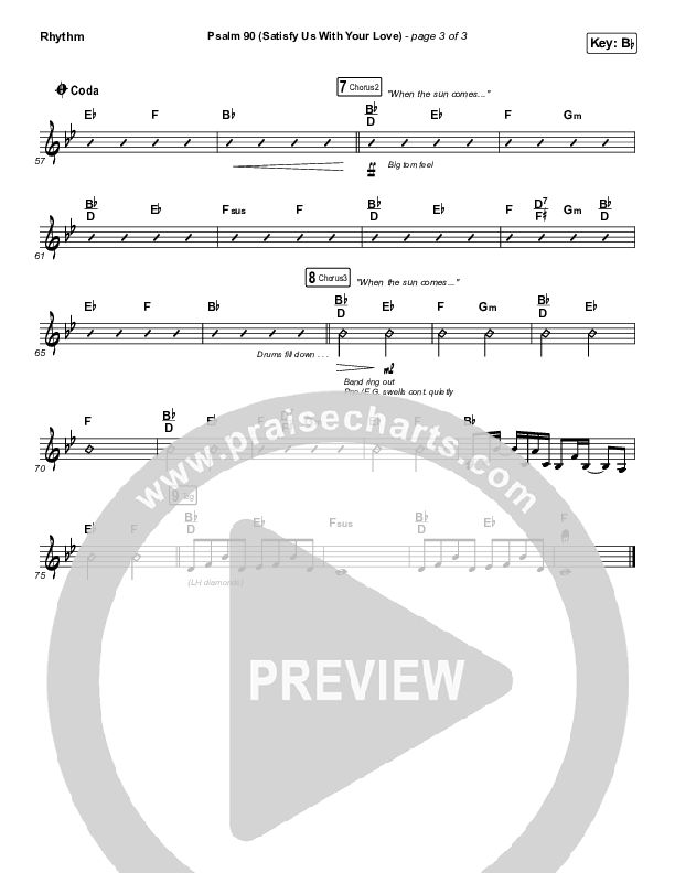 Psalm 90 (Satisfy Us With Your Love) Rhythm Chart (The Worship Initiative / Shane & Shane)