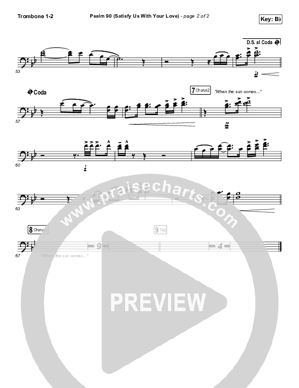 Psalm 90 (Satisfy Us With Your Love) Trombone 1/2 (The Worship Initiative / Shane & Shane)