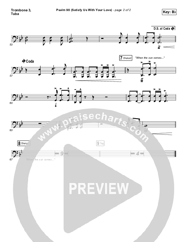 Psalm 90 (Satisfy Us With Your Love) Trombone 3/Tuba (The Worship Initiative / Shane & Shane)