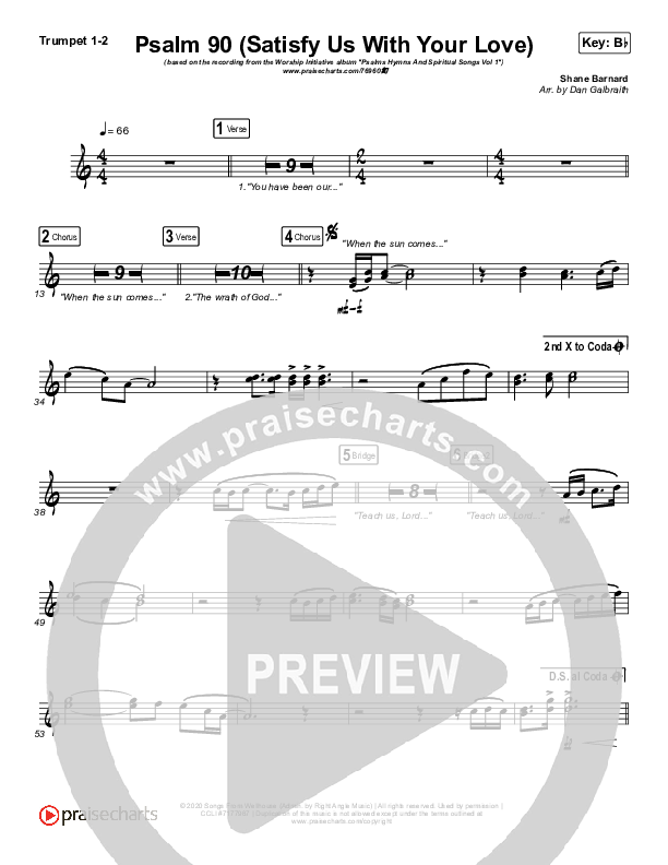 Psalm 90 (Satisfy Us With Your Love) Brass Pack (The Worship Initiative / Shane & Shane)