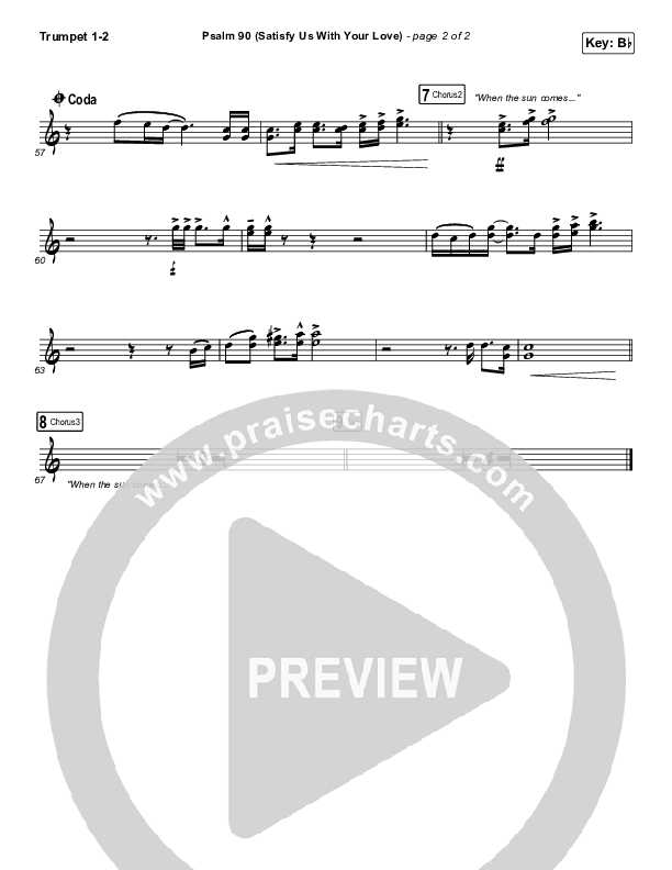 Psalm 90 (Satisfy Us With Your Love) Trumpet 1,2 (The Worship Initiative / Shane & Shane)