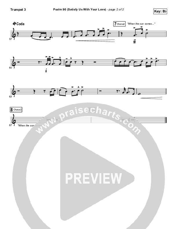 Psalm 90 (Satisfy Us With Your Love) Trumpet 3 (The Worship Initiative / Shane & Shane)