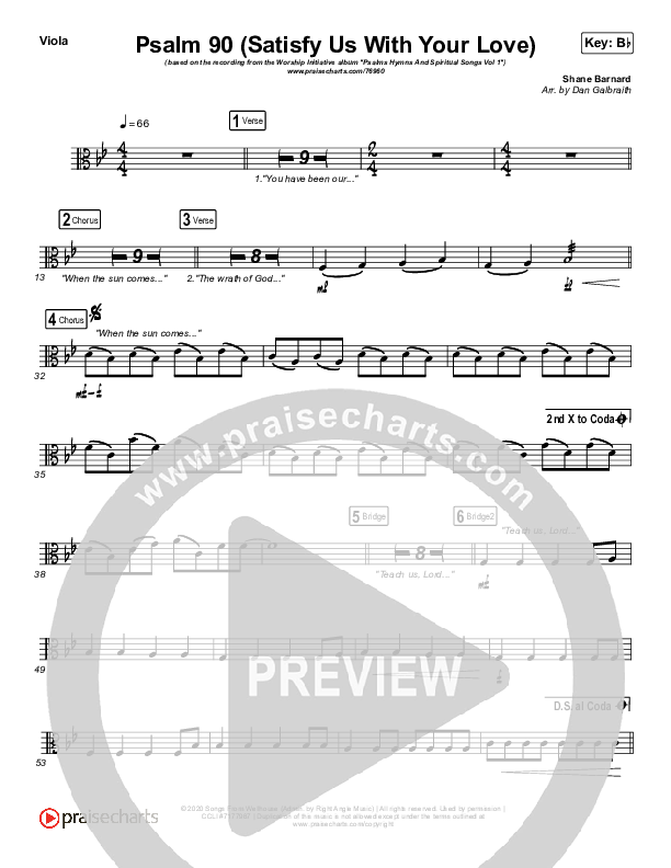 Psalm 90 (Satisfy Us With Your Love) Viola (The Worship Initiative / Shane & Shane)