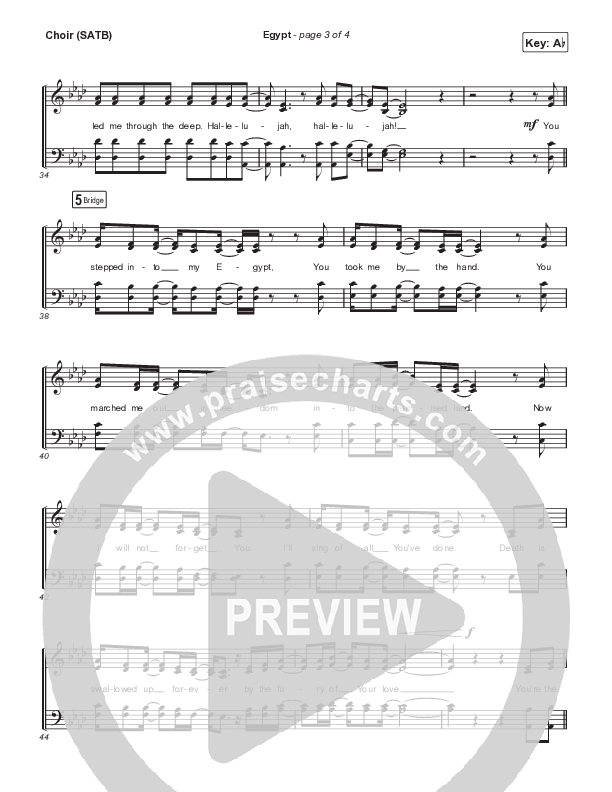 Egypt (Studio) Choir Sheet (SATB) (Cory Asbury)