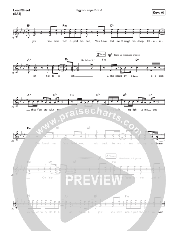 Egypt (Studio) Lead Sheet (SAT) (Cory Asbury)