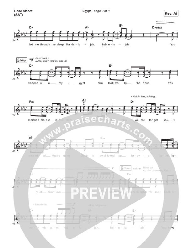 Egypt (Studio) Lead Sheet (SAT) (Cory Asbury)