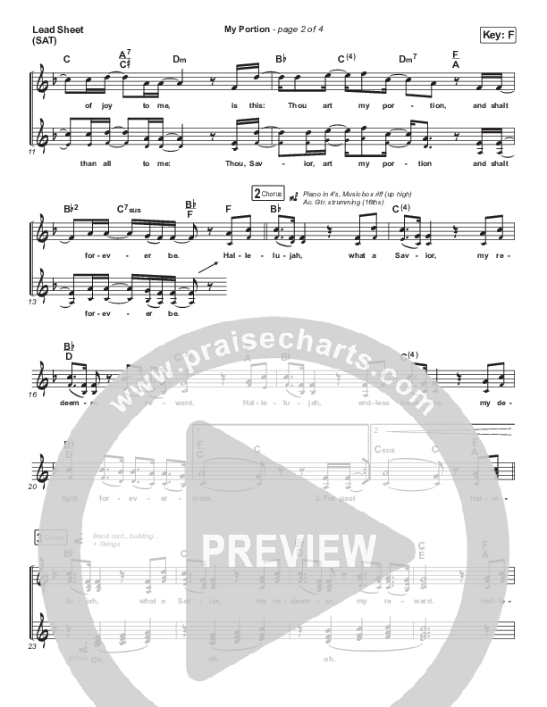 My Portion Lead Sheet (SAT) (The Worship Initiative / Shane & Shane)
