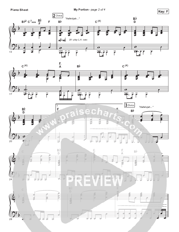 My Portion Piano Sheet (The Worship Initiative / Shane & Shane)