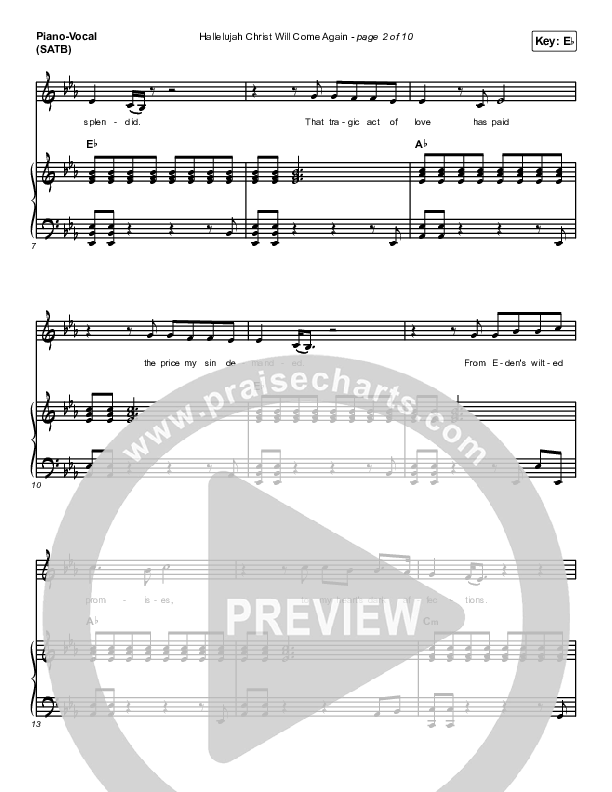 Hallelujah Christ Will Come Again Piano/Vocal Pack (The Worship Initiative / Shane & Shane)