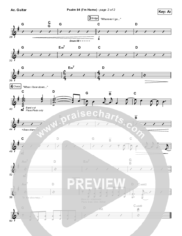 Psalm 84 (I’m Home) Acoustic Guitar (The Worship Initiative / Shane & Shane)